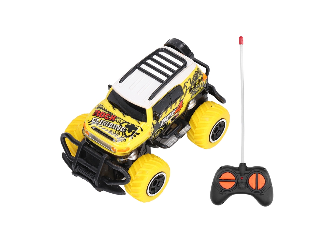 Primerox carro Controle Remoto Mini Off Road 1:43 Grafite com Força de Atrito Forte Amarelo