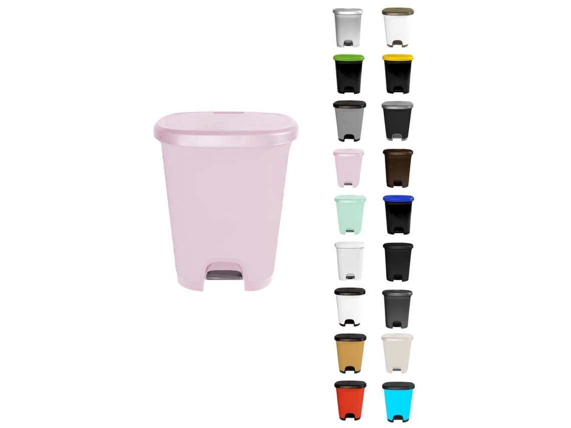 Cubo Basura Plástico Moderno | Apertura Con Pedal | Cubo Reciclar Rosa - Rosa 50 Litros