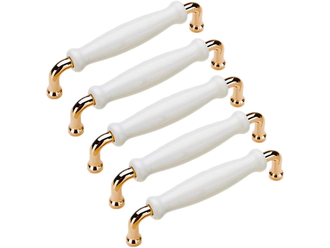 Conjunto De 5 Puxadores Porta Cozinha Em Formato T, Em Cerâmica E Zinco, Puxadores Para Gavetas, Puxadores Curvos Para