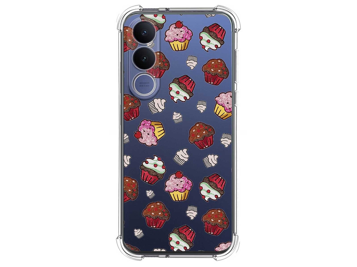 Capa Tumundosmartphone De Silicone À Prova De Choque Para Vivo V70 Fe Com Estampa De Muffins Em Estilo Desenho Animado