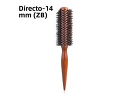 Pente Redondo com Cabo de Madeira, Padrão Diagonal para Cabelos Lisos, Cerdas de Javali, Pente Redondo para Cachos. MDUG (estilo B14mm)