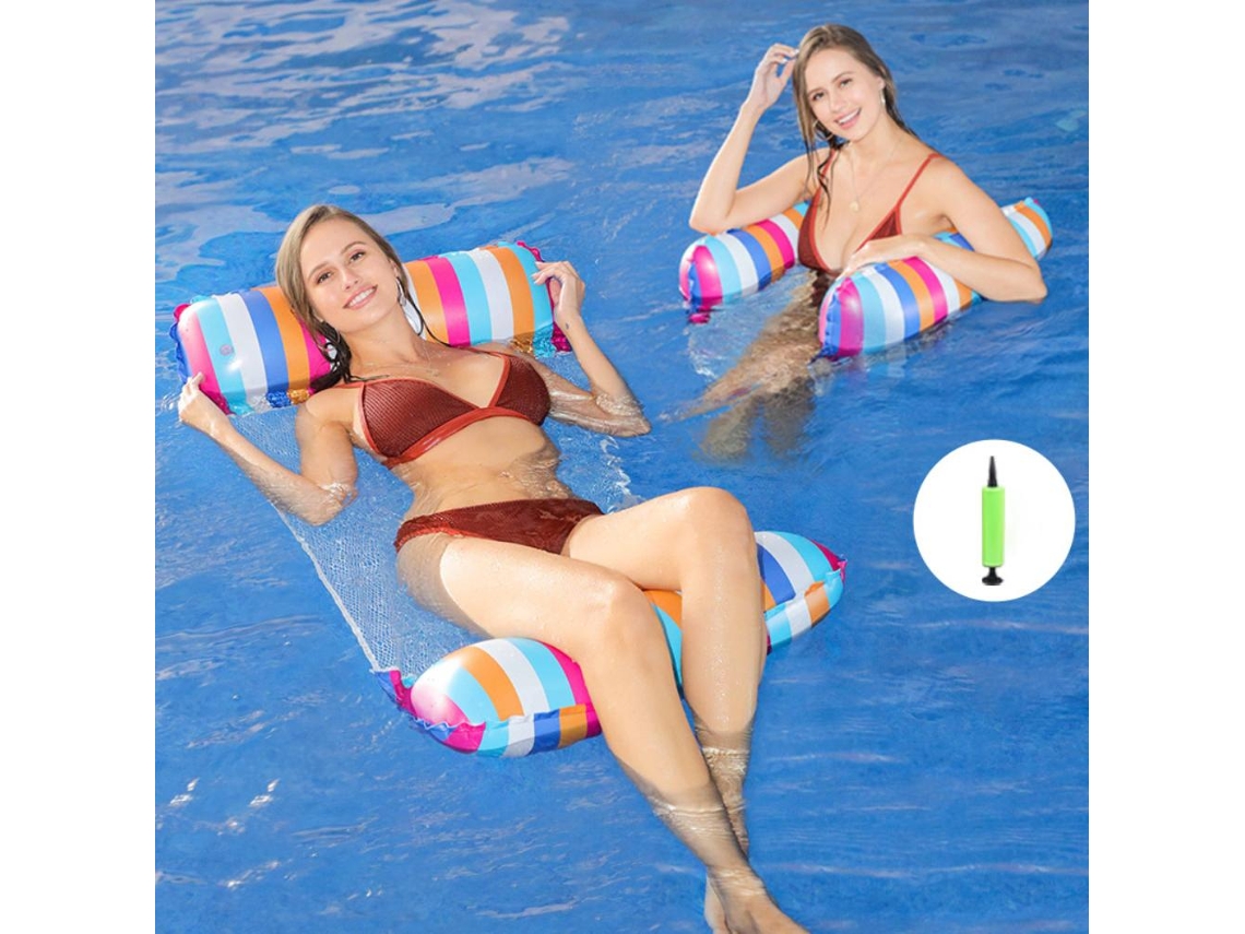 Boia Inflável Para Piscina, Rede, Espreguiçadeira Multifuncional, Cadeira De Descanso Tipo Sela Com Bomba De Ar.