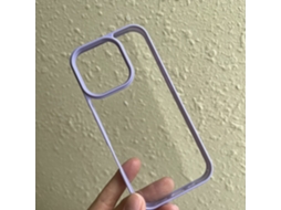 2 Capas Para Iphone 17 Roxas Com Proteção Para Os Olhos Nas Bordas E Recorte Na Cor Creme.