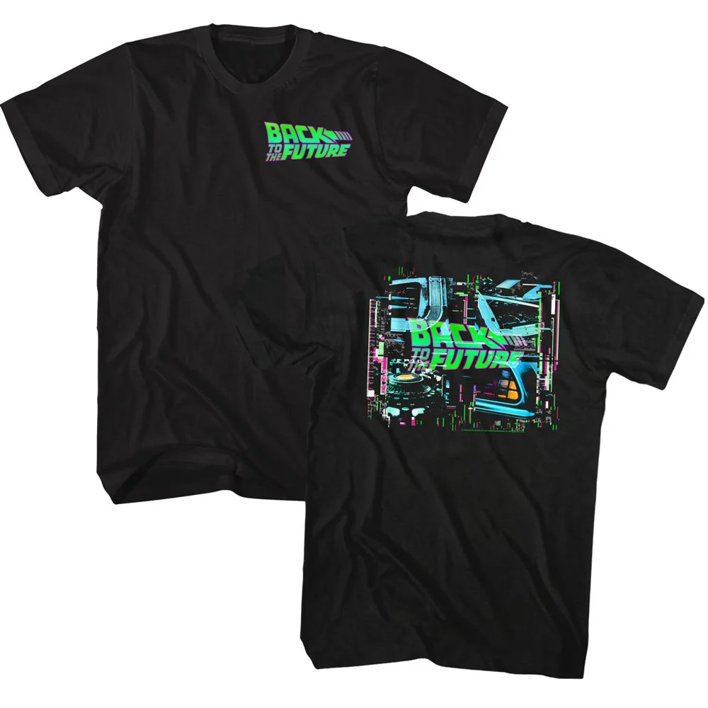 Rockinstone Back To The Future Movie Neon Bttf Black Adult T-shirt Size:xxxl