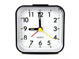 Relógio Quartzo - Despertador - Despertador Infantil - Quadrado - Visível No Escuro - Plástico - Preto