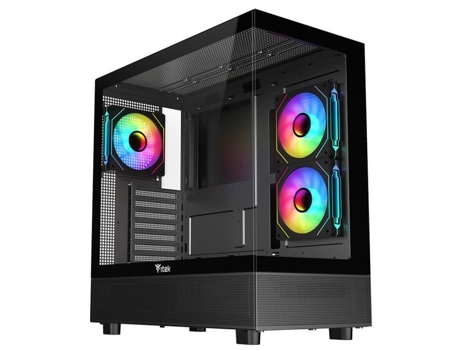 Gabinete Torre Média Itek Showbui 42 Atx Preto Painéis De Vidro Rgb