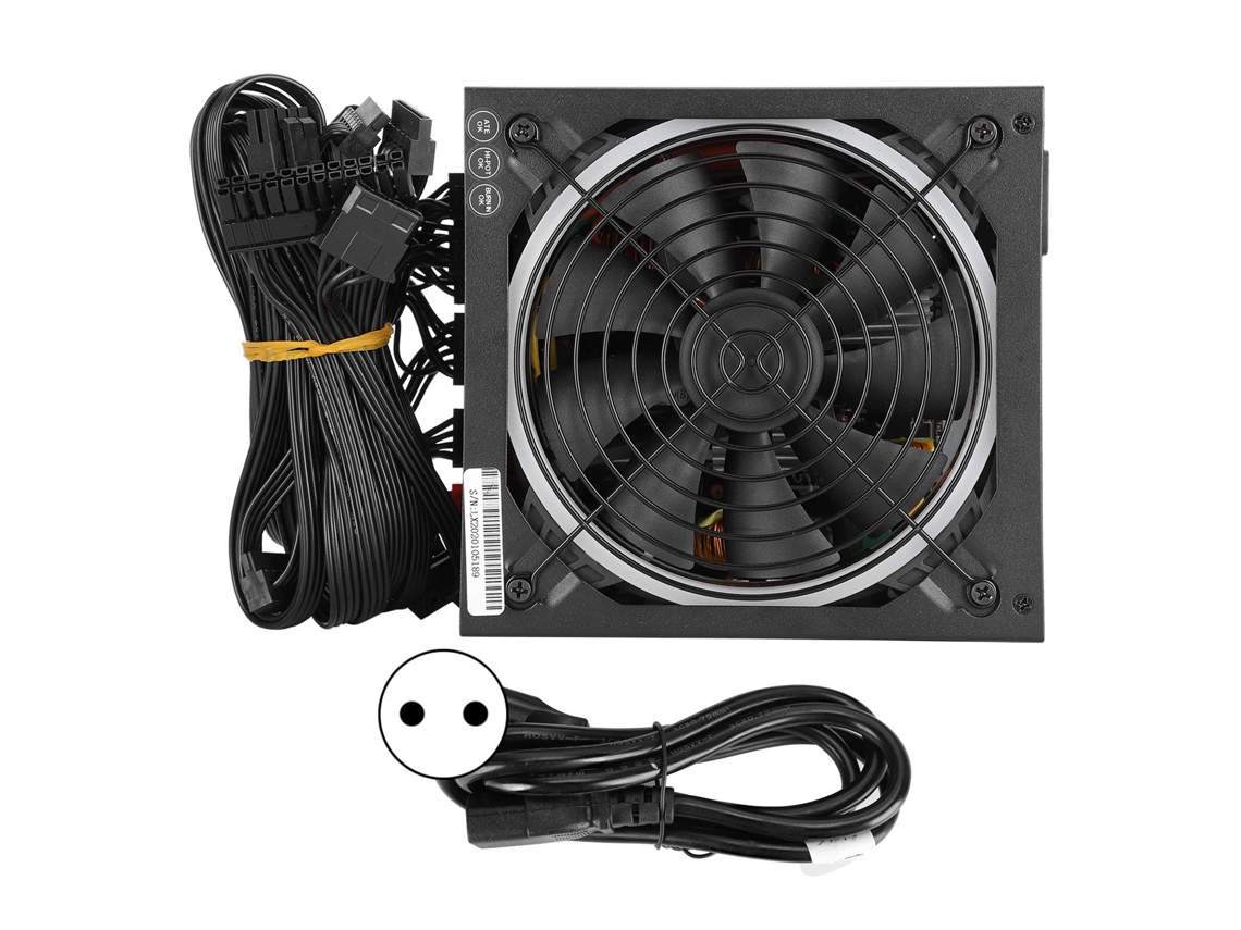 Fonte de Alimentação EOOCOO, 600W, 110-230V, ventilador RGB