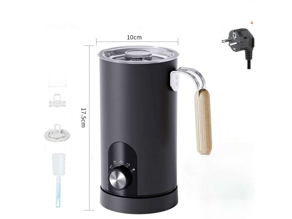 Espumador de Leite Aquecedor de Leite HENTEN HOME 350ml Versão Botões Preto