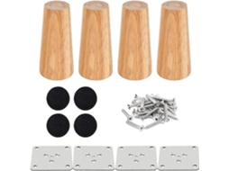 Pés Para Mesa E Móveis, 4 Peças, Em Madeira, 12 Cm, Para Mesas, Camas, Móveis
