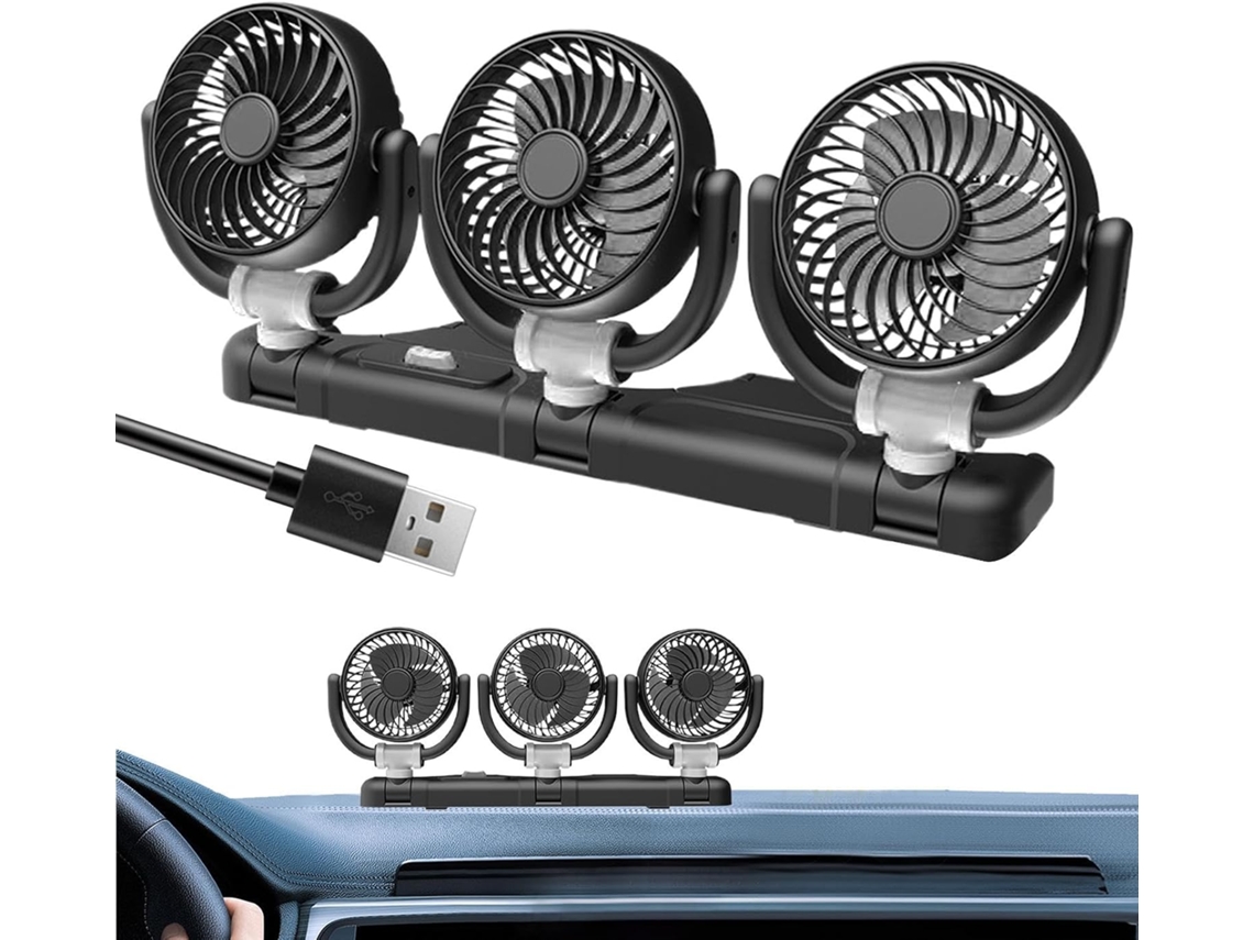 Ventiladores De Carro Com 3 Cabeças, Ventilador De Carro Elétrico