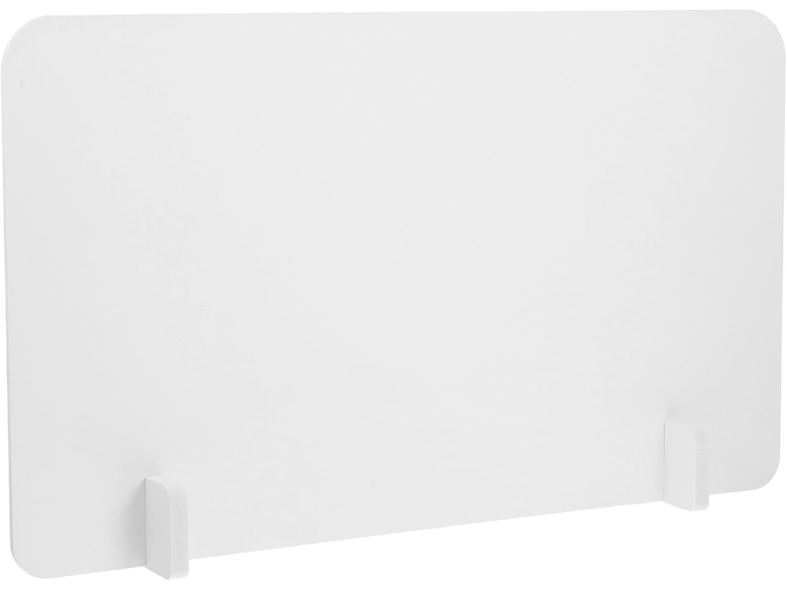 Divisória de mesa em PVC branco, 1 conjunto com base para mesa