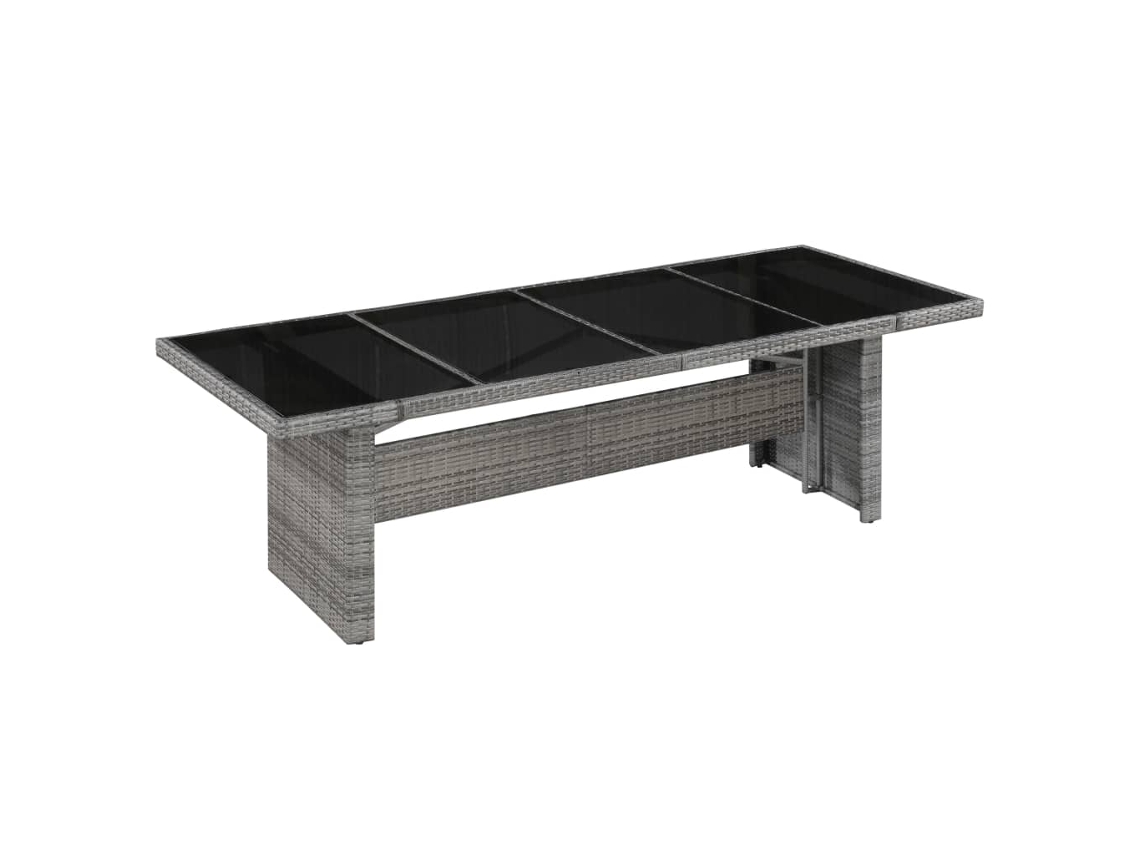 Vidaxl Mesa De Jardim 240x90x74 Cm Vime Pe E Vidro