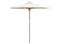 Conjunto 1 Guarda-sol De Jardim Vidaxl Branco Bambu (ø 217 X 230 Cm)
