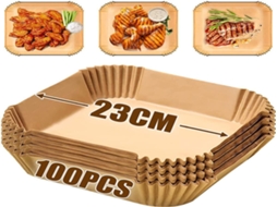 Lurelia Papel Para Air Fryer, 100 Unidades, Quadrado, 20 X 20cm, 4,5cm, Natural