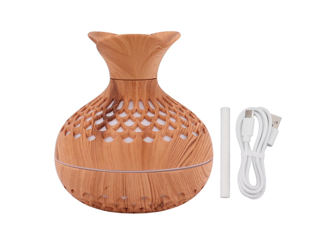 Difusor de Aroma 300ml Humidificador Silencioso Usb Forma de Vaso de Flores 2.5w