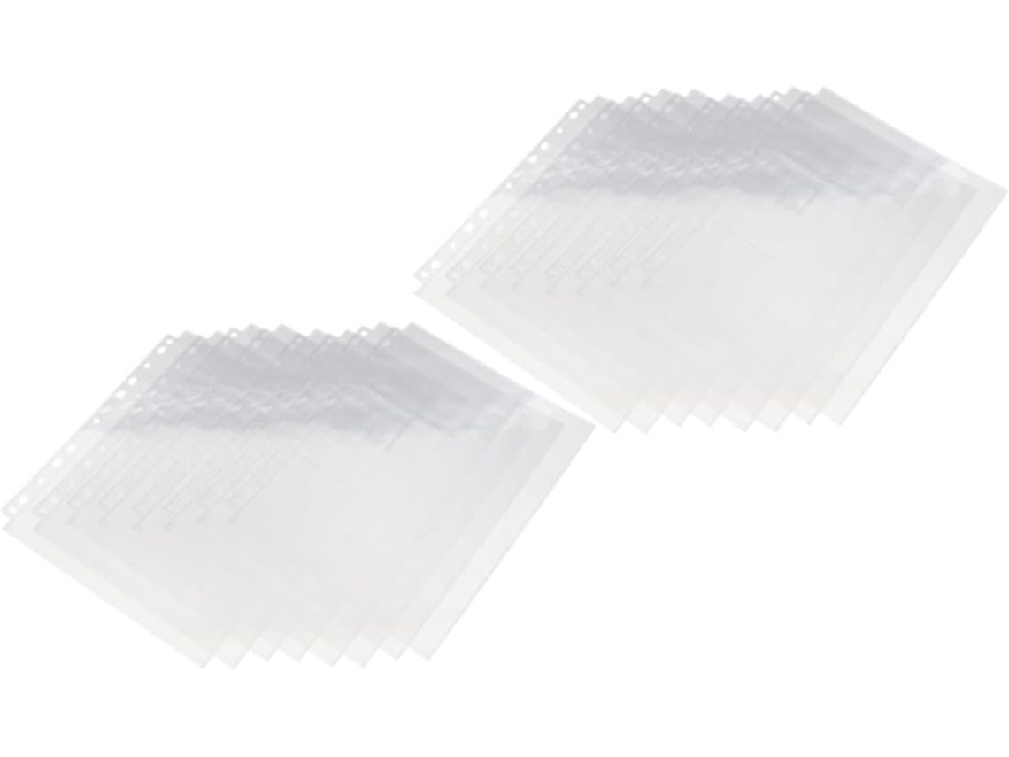 50 Pochettes Recharge Para Álbum De Fotos A4 9 Estojos 11 Trous Compatívels Classeur 3 Anneaux Feuilles