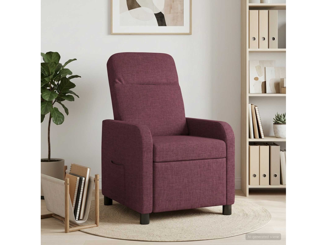 Vidaxl Reclinável Roxo Tecido