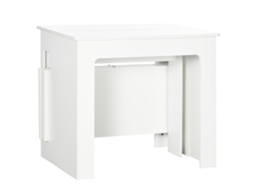 Mesa de jantar extensível 4 a 6 pessoas branco 180x85x75cm lateral abatível multifuncional S/MARCA