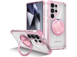 Capa Para Samsung Galaxy S26 Ultra Com Suporte Magnético Giratório De 360° (rosa) Digitallab