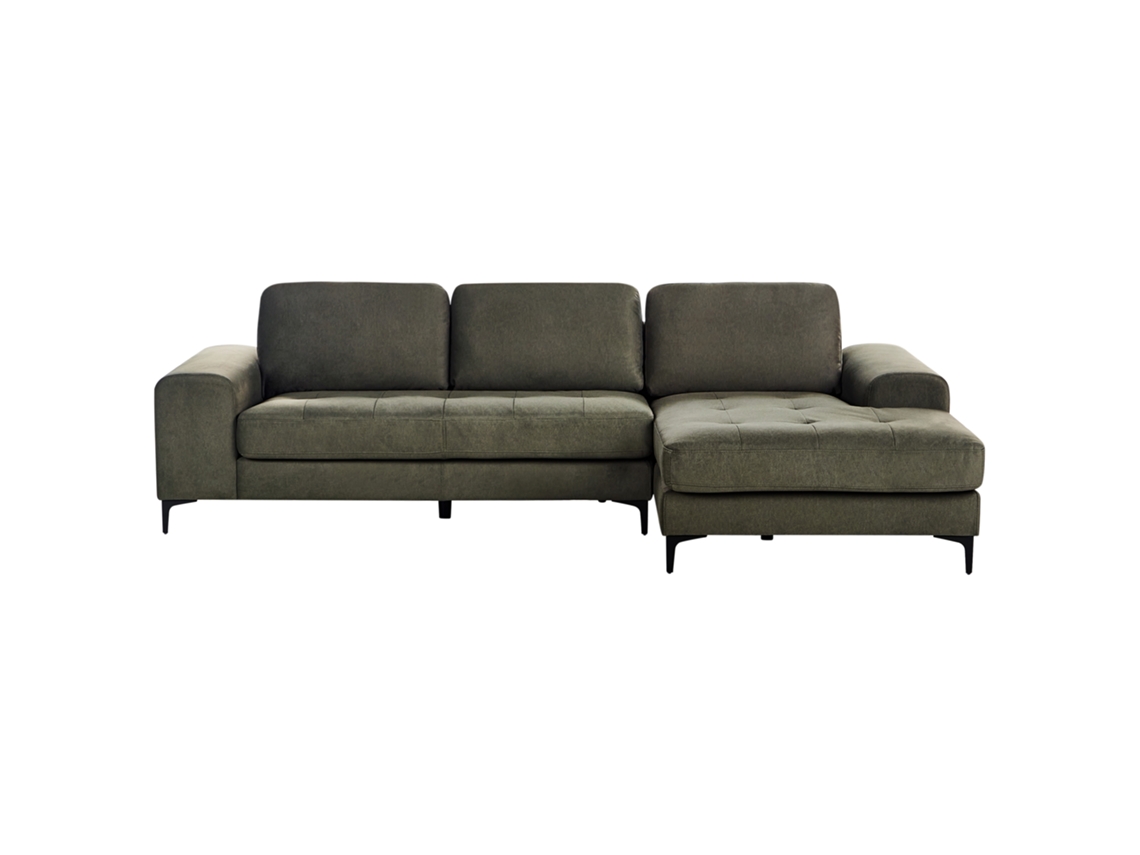 Sofá Esquinero Izquierdo Beliani Kiruna De Terciopelo Verde 290x148x86