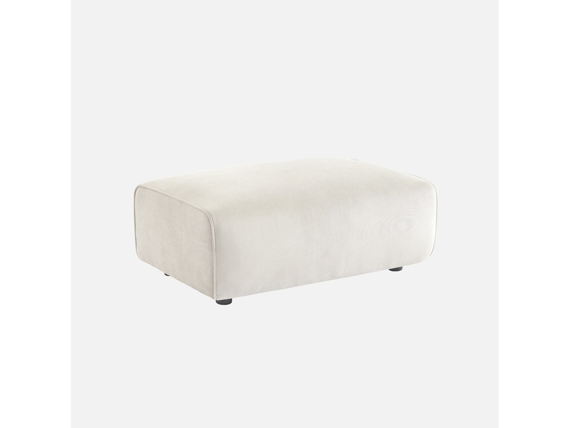 Pufe, Repousa Pés Para Cotelê Sofá Veludo Com 3 Lugares, Branco Sweeek
