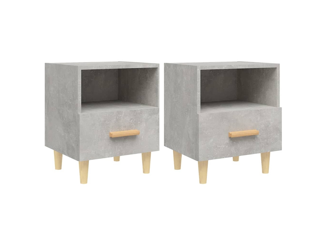 Maison Exclusive - Mesas De Cabeceira 2 Pcs 40x35x47 Cm Cinzento Cimento