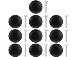 Conjunto De 10 Puxadores Armário Toyandona Em Liga Zinco Preta, Estilo Cogumelo, Para Gavetas De Ambientes Internos E