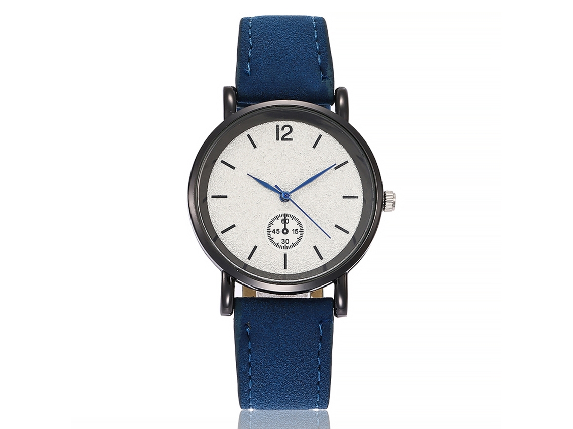Relógio de Pulso Feminino Vansvar de Quartzo com Pulseira de Couro Pu Estilo Fashion Azul