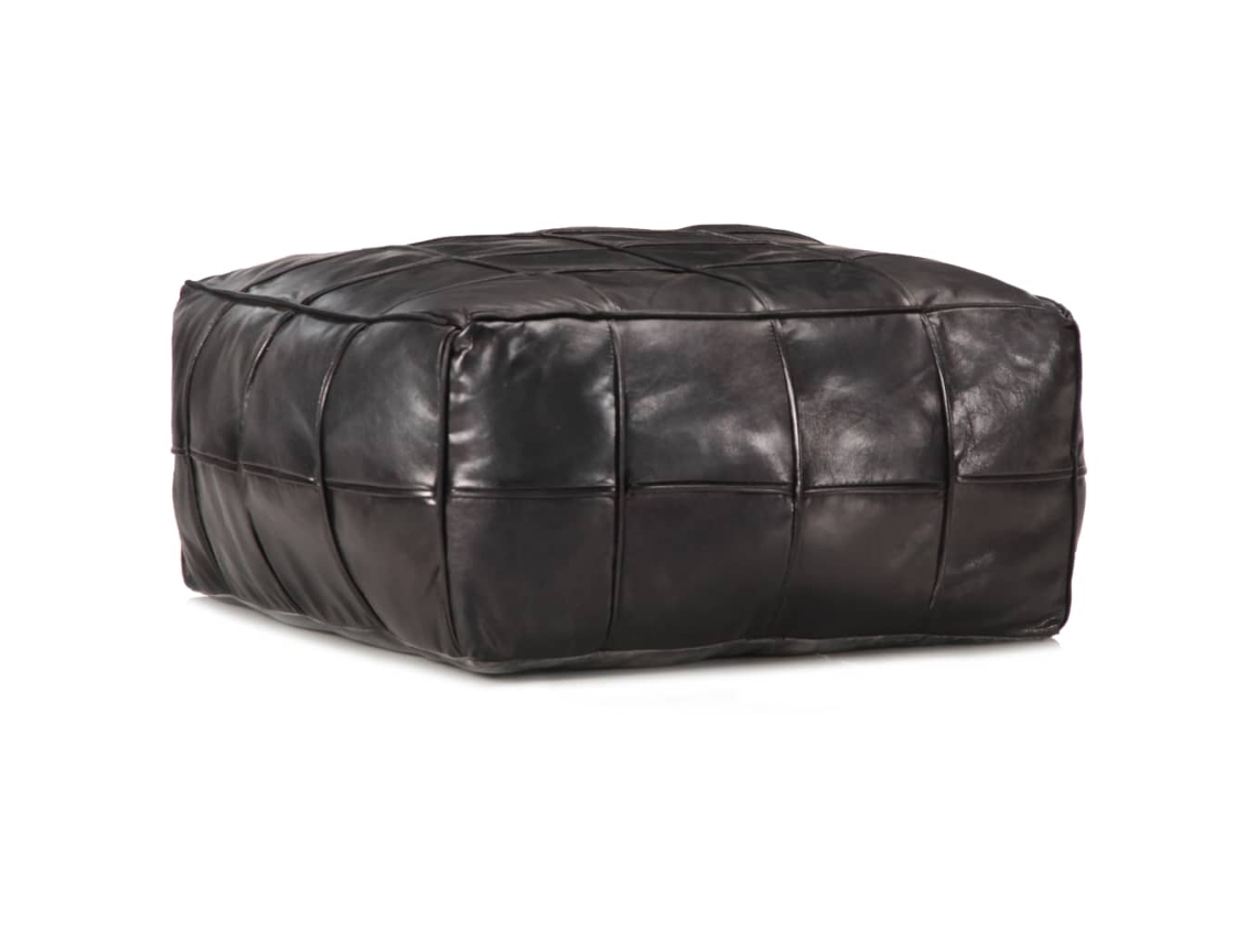 Pouffe, Pouffes Vidaxl Preto Couro (n/a)