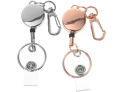 Porta Crachá Retrátil Com Mosquetão Elástico Em Liga De Zinco, Conjunto De 2 Peças, Chaveiro De Bolso Trabalhadores