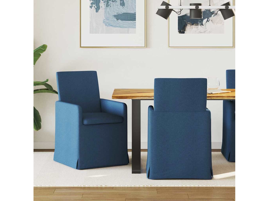 Vidaxl Cadeiras De Jantar 2 Unid. Tecido Azul 57 X 67 X 95 Cm