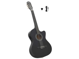 Vidaxl Guitarra Clássica Cutaway Com Equalizador E 6 Cordas Preto