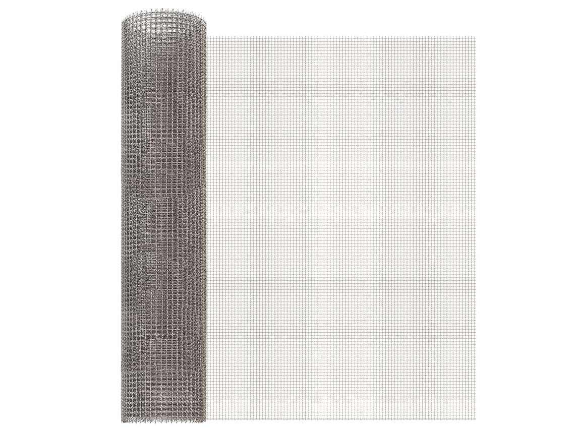 Vidaxl Tela De Malha 60 X 200 Cm 3 Mesh Aço Inoxidável 201 Prateado