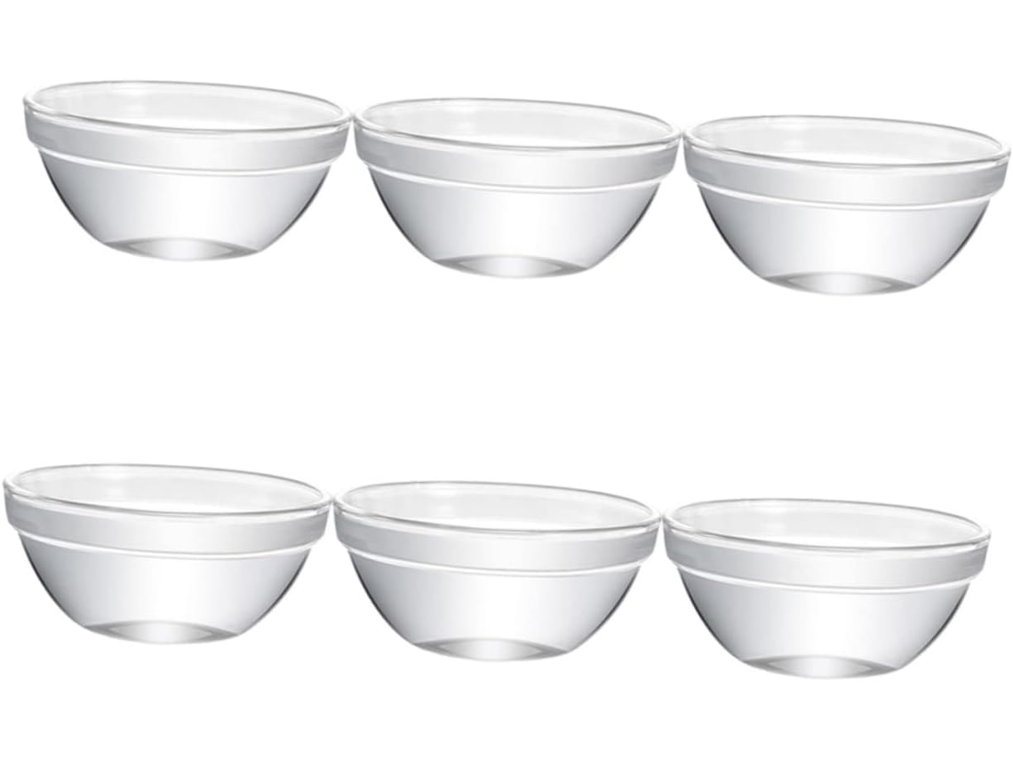 Conjunto De 6 Tigelas De Vidro Para Sobremesas E Aperitivos, Fruteiras Pequenas Saladas E Pudins