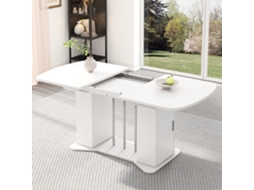 Mesa Jantar Extensível 120-160cm Pés Metal Prateado