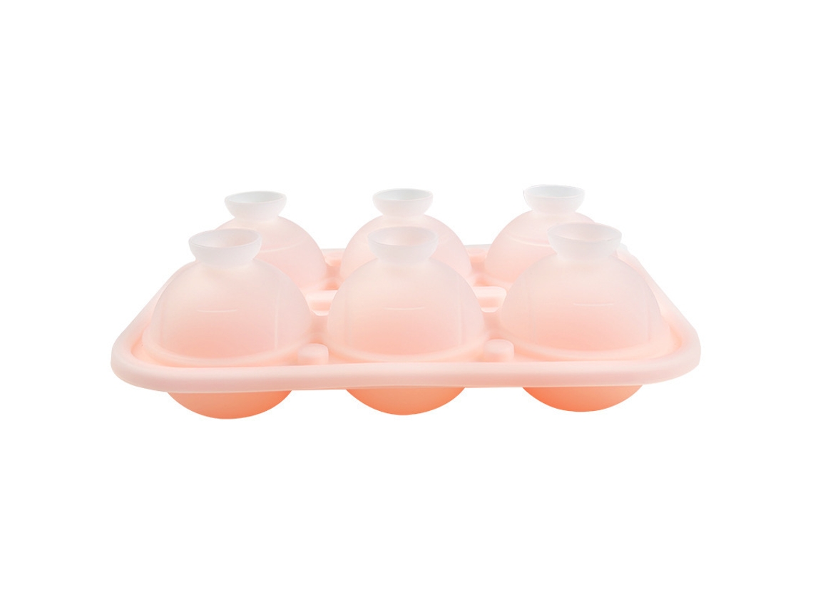 Formas De Gelo Redondas Em Silicone Com Tampa, Para 6 Cubos 2.2“, Cocktails, Sumos E Outras Bebidas. Rosa Hexinyigjly
