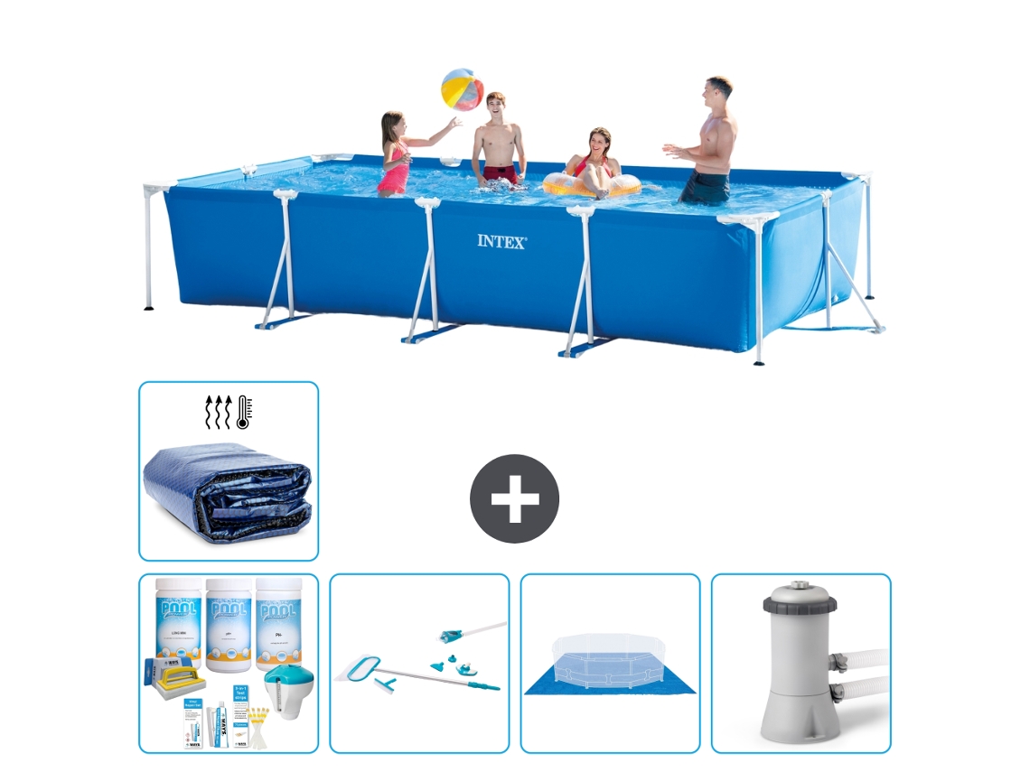Intex Piscina Com Estrutura Retangular - 450x220x84 Cm - 6-peças S20076