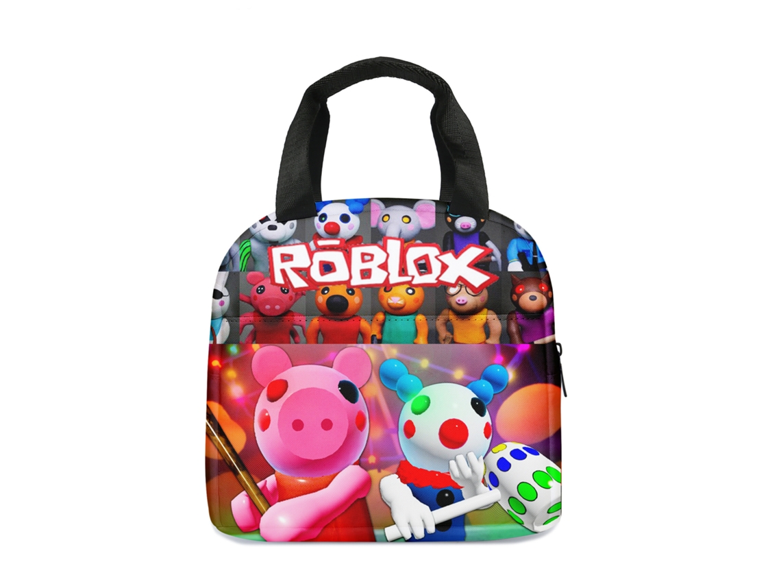 Bolsa de almoço Roblox para estudantes, poliéster com estampa Aquaforge 5