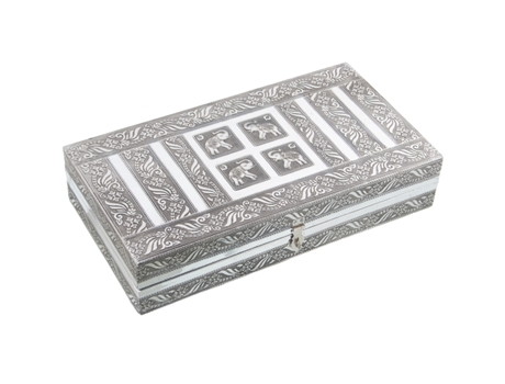 Guarda-jóias Metal C/Espelho Prateado