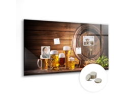 Quadro Magnético Barril De Cerveja Para A Sala De Estar Espelharte (120x60 Cm)