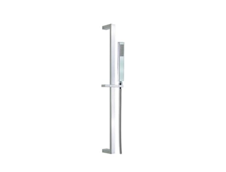 Conjunto de Chuveiro Cromado com Barra de Latão Quadrada Chuveiro de Mão 1 Função Semicircular e Flexível Série Kuatro RAMON SOLER