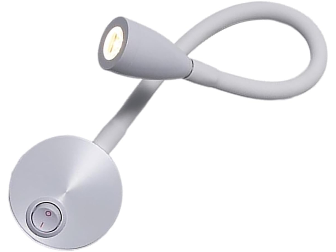 Luminária De Leitura Parede Iluminação Confortável E Prática, Design Moderno E Simples, 3w, Alumínio Branco Flexível
