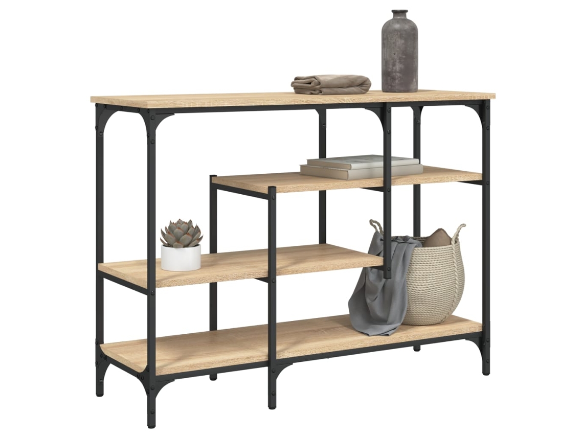 Vidaxl Mesa Consola C/ Prateleiras 100x35x75 Cm Carvalho Sonoma