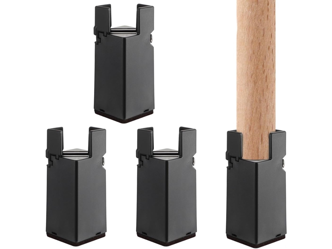 Conjunto de 4 Elevadores de Cama Ajustáveis com Parafuso Grampo Para Elevar Los Pés Móveis, Perfeito para Sofás, Mesas e Camas