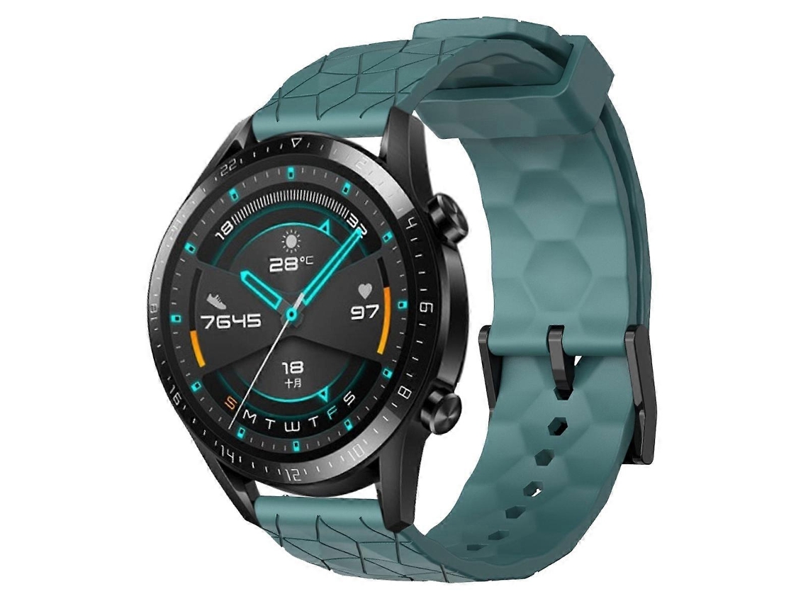 Pulseira De Silicone De Cor Sólida Com Estampa De Futebol Para Huawei Watch Gt2 42mm 20mm