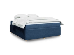 Vidaxl Cama Com Molas/colchão 180x200 Cm Tecido Azul