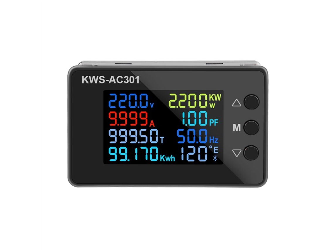 Medidor Digital De Energia E Potência, 50-300v Ac 20a