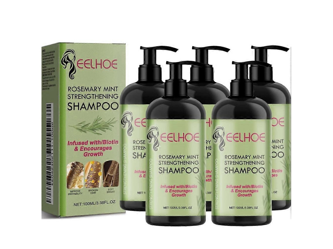Shampoo Com Alecrim E Menta E Biotina, Limpa Cabelos, Fortalece Cabelos Quebradiços5pcs
