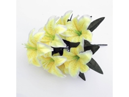 2pcs Lírio Artificial 10 Cabeças Flor Falsa Para Decoração De Casamento E Festas Amarillo