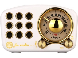 Alto Falante Retro Bluetooth, Rádio Fm Com Estilo Clássico Antigo, Reforço De Graves, Conexão Bluetooth 4.2,branco Yizhood